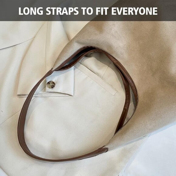 Brown Suede Tote Bag for Women Large Capacity Trendy Everyday Purse - Picture 4 of 6